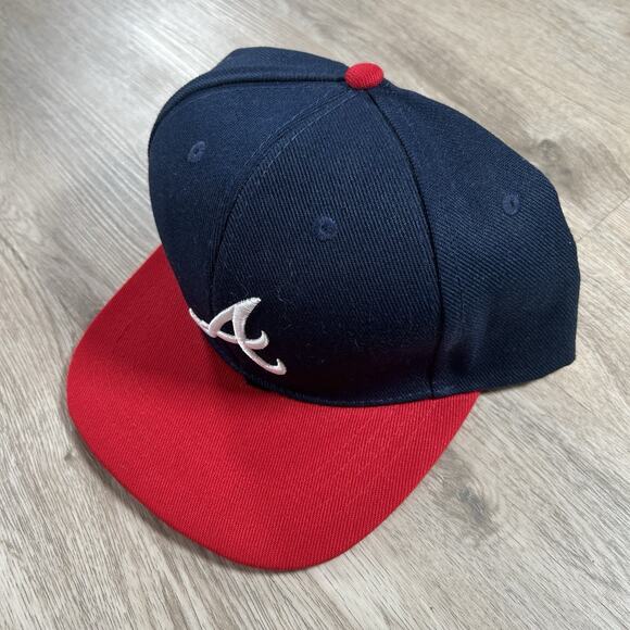 Vintage Atlanta Braves Hat Snapback MLB Baseball‎ Blue Red Wool Blend Cap - Picture 8 of 8